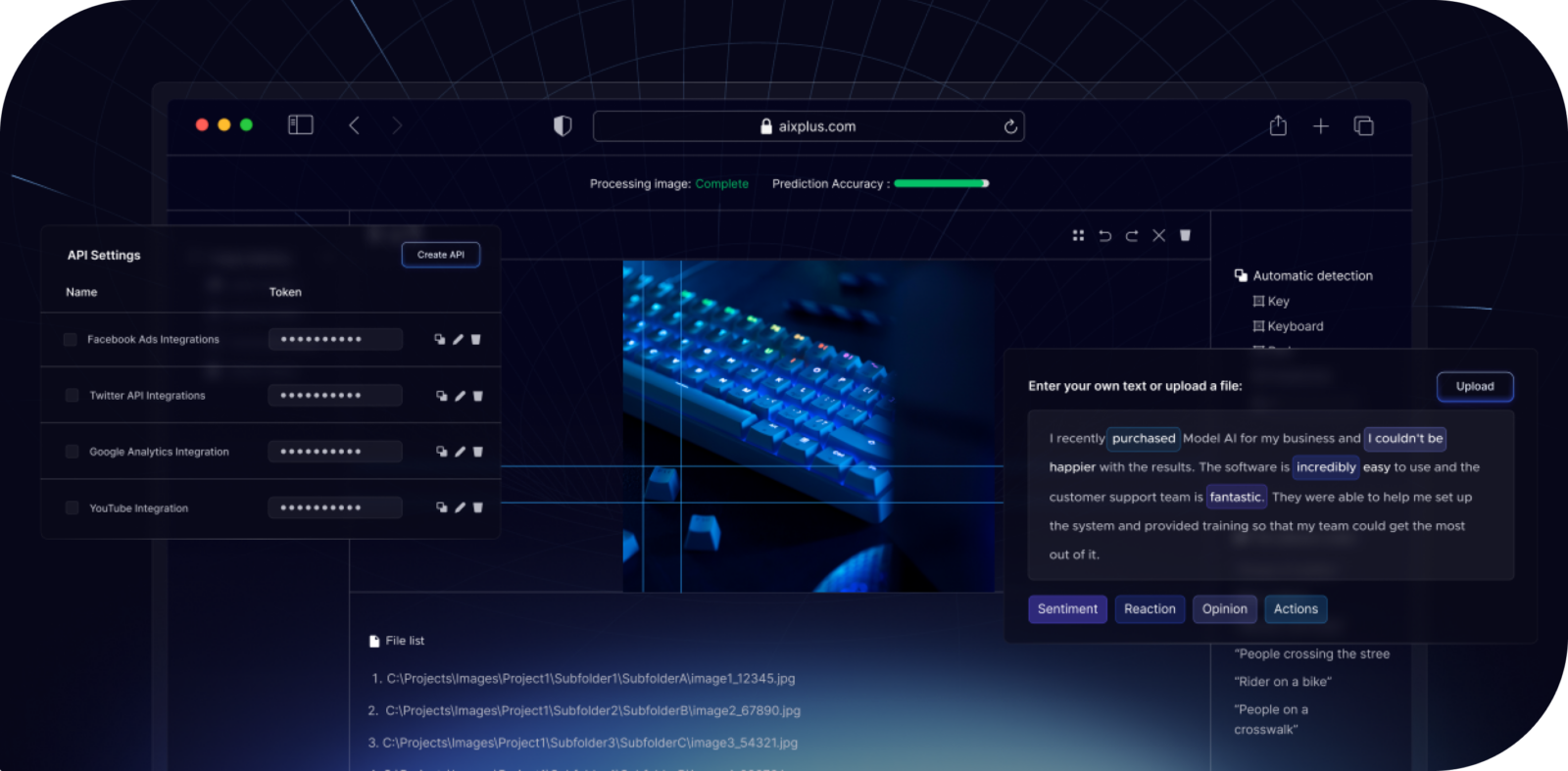 AI-driven app web page opened in dark mode on MacOS